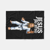 BJJ Jesus ブラジリアン柔術 フリースブランケット (正面(横))