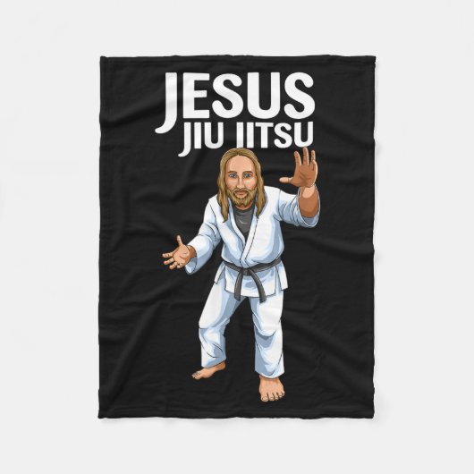BJJ Jesus ブラジリアン柔術 フリースブランケット (正面)