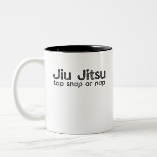 BJJ Jiu日ブラジル武術アーツタップスナップまたは昼寝 ツートーンマグカップ (左)