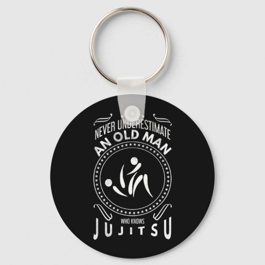 BJJ MMA 年寄りは過小評価される 柔術 キーホルダー (正面)