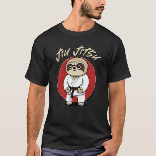 BJJ MMA Sloth  Brazilian Jiu Jitsu Grappling Tシャツ (正面)