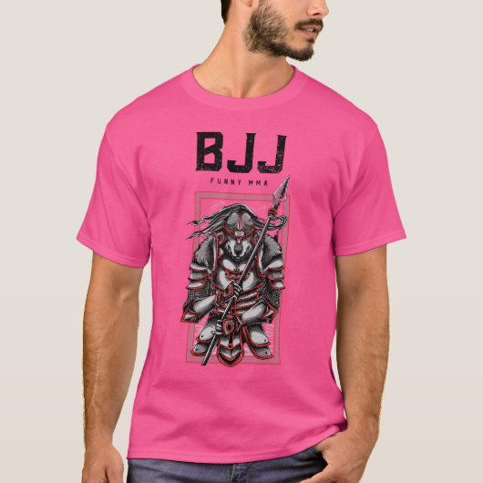 Bjj Wolfサムライスピアジウ実組み合わせmma Mua Tシャツ (正面)