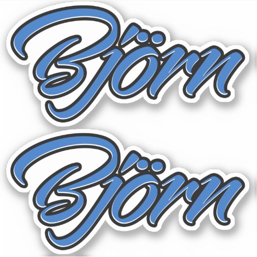 Björn Name blue Aufkleber Sticker Stickerset シール (正面)