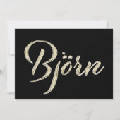 Björn Name white gold Handwriting Karte カード (正面)