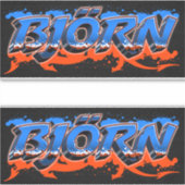 Björn Vorname Name Graffiti Aufkleber Sticker シール (正面)