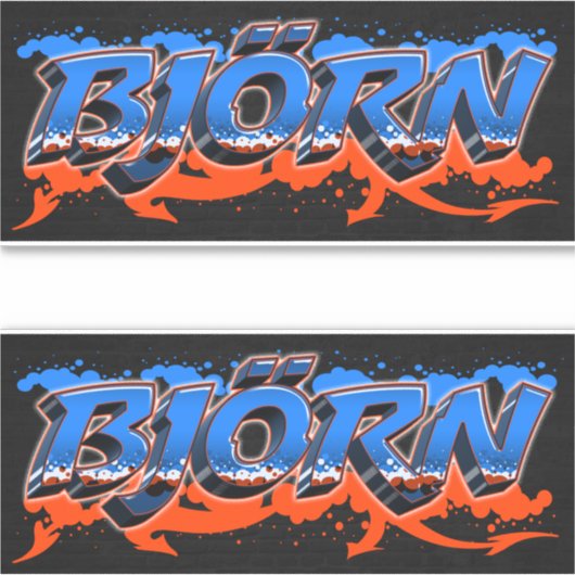 Björn Vorname Name Graffiti Aufkleber Sticker シール (正面)