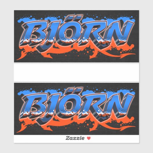 Björn Vorname Name Graffiti Aufkleber Sticker シール (シート)