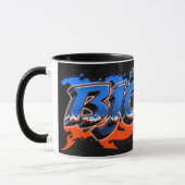 Björn Vorname Name Graffiti blue orange Tasse マグカップ (左)