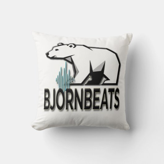 BjornBeats Throw Pillow クッション (正面)