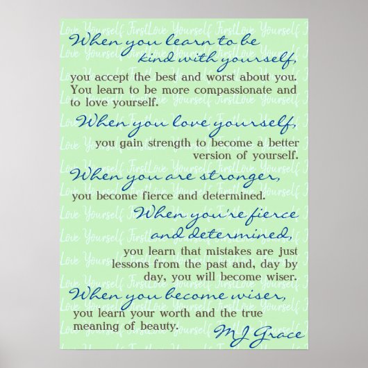 BK2YS | "最初に自分自身を愛する" ポスター (正面)