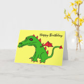 BK – ドラゴンおもしろいの誕生日カード カード (黄色い花)
