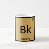 Bk - バクラヴァ ギリシャ化学元素記号表 シンボル コーヒーマグカップ (中央)