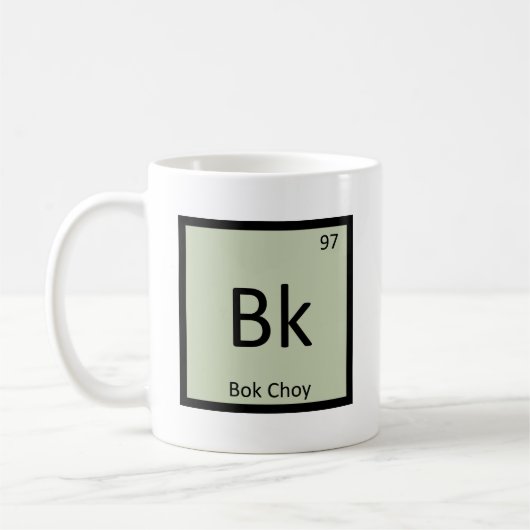 Bk - ボクチョイ野菜化学元素周期表 コーヒーマグカップ (左)