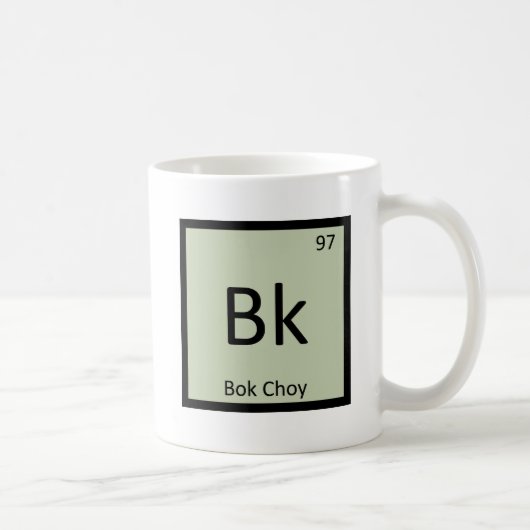Bk - ボクチョイ野菜化学元素周期表 コーヒーマグカップ (右)
