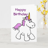 BK – ユニコーン誕生日カード カード (黄色い花)