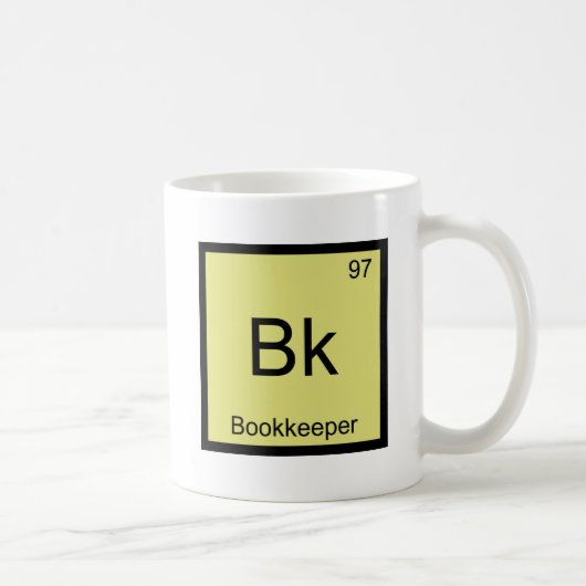 Bk - 帳簿係 化学元素記号 Tシャツ コーヒーマグカップ (右)