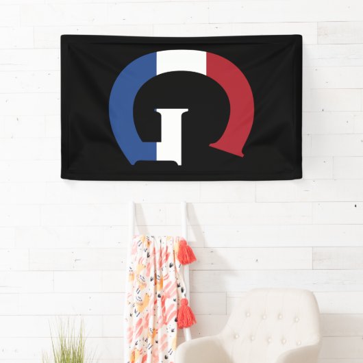 bk bnrcnt上のNLDフラグにオーバーレイされたGモノグラム 横断幕 (インサイチュ)