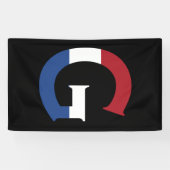 bk bnrcnt上のNLDフラグにオーバーレイされたGモノグラム 横断幕 (横)