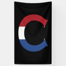 bk bnrcnt上のNLDフラグに上書きCモノグラム 横断幕