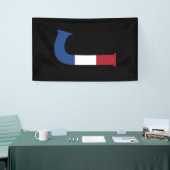 bk bnrcnt上のNLDフラグ上にJモノグラムをオーバーレイ 横断幕 (トレードショー)