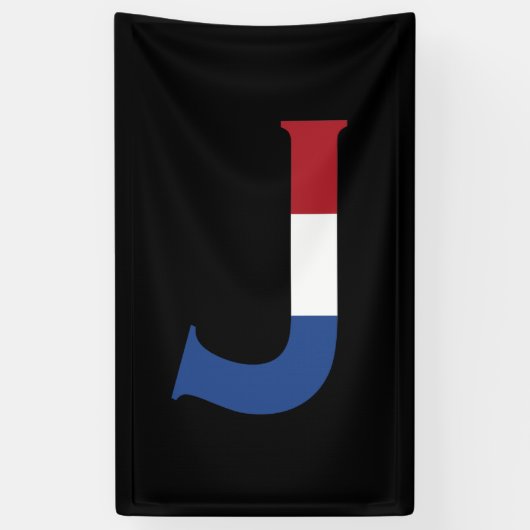 bk bnrcnt上のNLDフラグ上にJモノグラムをオーバーレイ 横断幕 (縦)