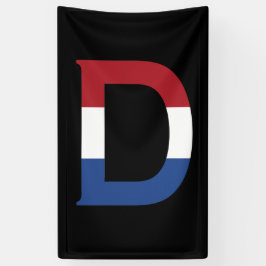 bk bnrcnt上のNLDフラグ上のDモノグラム 横断幕