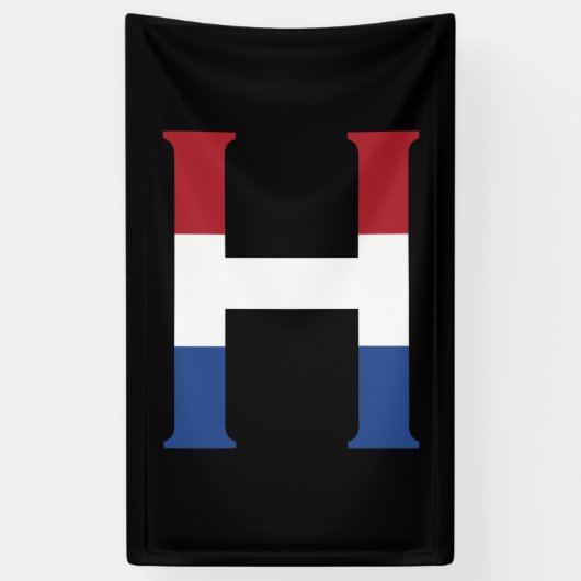 bk bnrcnt上のNLDフラグ上のHモノグラム 横断幕 (縦)