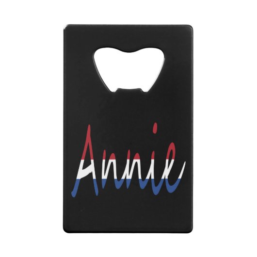 bk bocnt上のNLDフラグにオーバーレイされた任意の名前 クレジットカード栓抜き (正面)