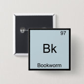 Bk - Bookworm化学素おもしろい子シンボルティー 缶バッジ (正面&裏面)