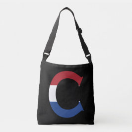 bk cbbcnt上のNLDフラグにCモノグラムをオーバーレイ クロスボディバッグ