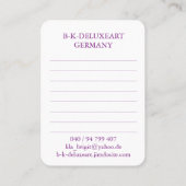 BK-Visitenkarte Visitenkarte 名刺 (裏面)