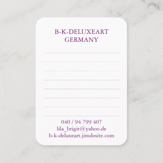 BK-Visitenkarte Visitenkarte 名刺 (裏面)