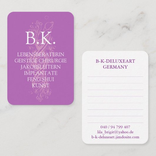 BK-Visitenkarte Visitenkarte 名刺 (正面/裏面)