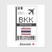 BKKバンコクボーディングパス – タイランドトラベル シール (シート)