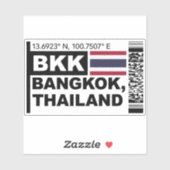 BKK Bangkok Boarding Pass - Thailand Travel シール (シート)