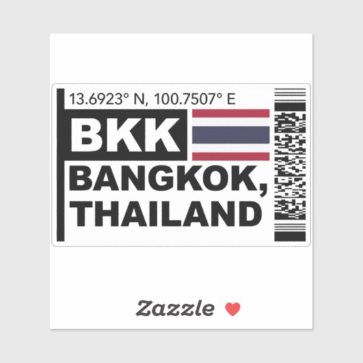 BKK Bangkok Boarding Pass - Thailand Travel シール (シート)