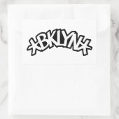 BKLYN – ネットバスケットボール 長方形シール (バッグ)