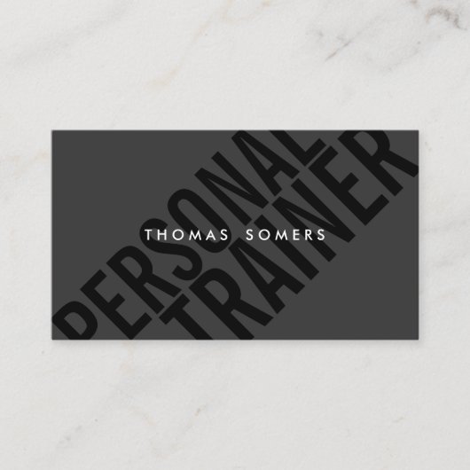 BLクールはっきりしたバックタイポグラフィパーソナルトレーナー 名刺 (正面)