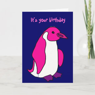 BL – ピンクペンギン誕生日カード カード