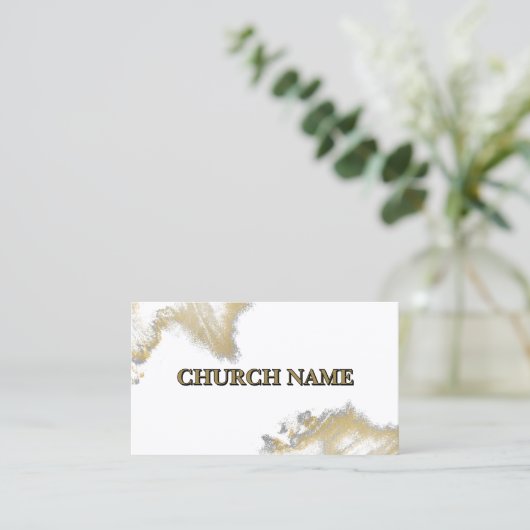 BLACKと金ゴールドキラキラ教会 名刺 (スタンド正面)