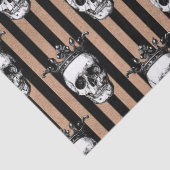 BlackとTan Decompageのクラウン付きスカルストライプの 薄葉紙 (詳細)