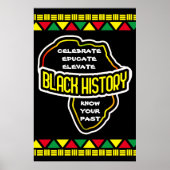 BLACKに祝おけるアフリカの黒人歴史地図 ポスター (正面)