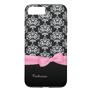 Blackガーリー & White Damask iPhone 7 Plusケース iPhone 8 Plus/7 Plusケース