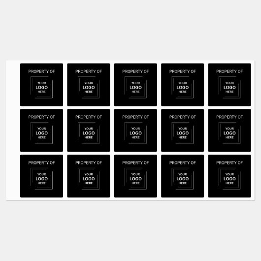 Blackロゴの会社資産ラベル | 資産タグ ラベル (シート)