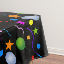 BLACK上カラフルのバルーンとストリーマー