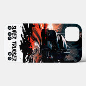 BLack電話トラック、トラックのギフト、ホイールスプラッシュアート Case-Mate iPhoneケース (裏面 (横))