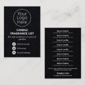 Black お洒落 Candle Snoot製品リストロゴ 名刺 (正面/裏面)