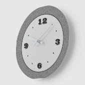 Black>の明白な時計との灰色の石造りの効果 ラージ壁時計 (傾斜)