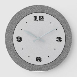 Black>の明白な時計との灰色の石造りの効果 ラージ壁時計