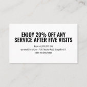 Black ミニマル and White Lashes爪、 ネイルロイヤリティカード ロイヤリティカード (裏面)